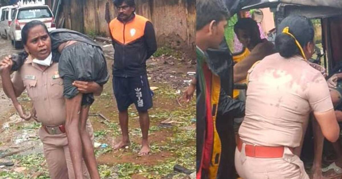 உயிர் போயிடக்கூடாது காப்பாத்துங்க.. தோளில் தூக்கிச் சென்று இளைஞரை காப்பாற்றிய பெண் காவல் ஆய்வாளர்..!