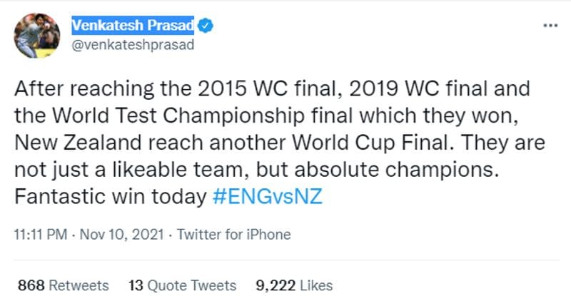 T20 World Cup 2021 Sachin Tendulkar Virender Sehwag lauds New Zealand win over England