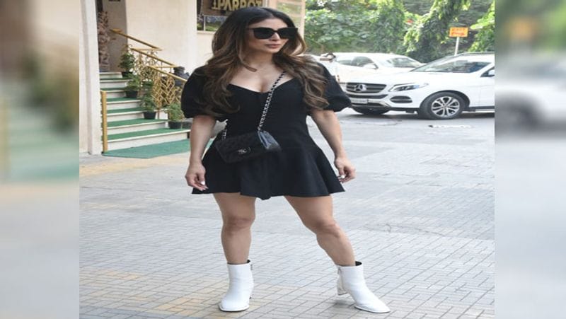 Mouni Roy was spotted in a black dress see her hot photos