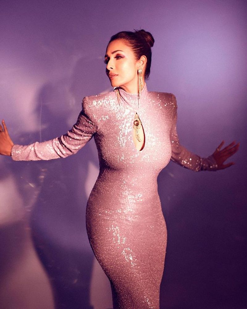 Malaika Arora skin tight purple dress photos shoot is stunning