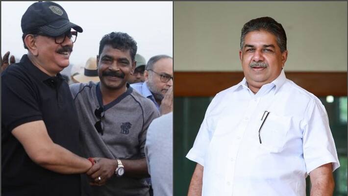 minister saji cherian congratulates producer antony perumbavoor for marakkar theatre release minister saji cherian congratulates producer antony perumbavoor for marakkar theatre release