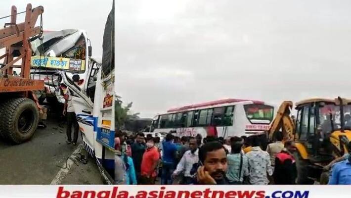 17 people are injured in a bus accident on the way to Howrah RTB 17 people are injured in a bus accident on the way to Howrah RTB