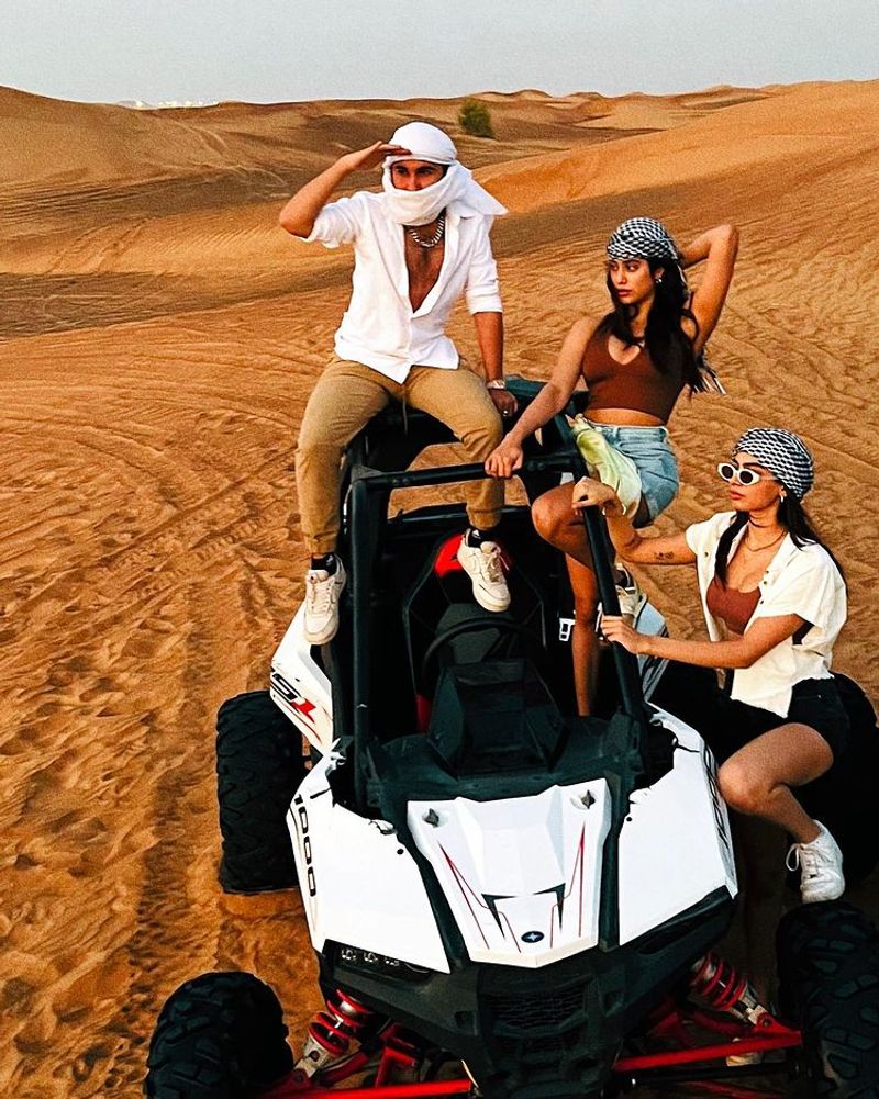 JanhviKapoor and KhushiKapoor have a fun time riding quad bikes for desert hot photos