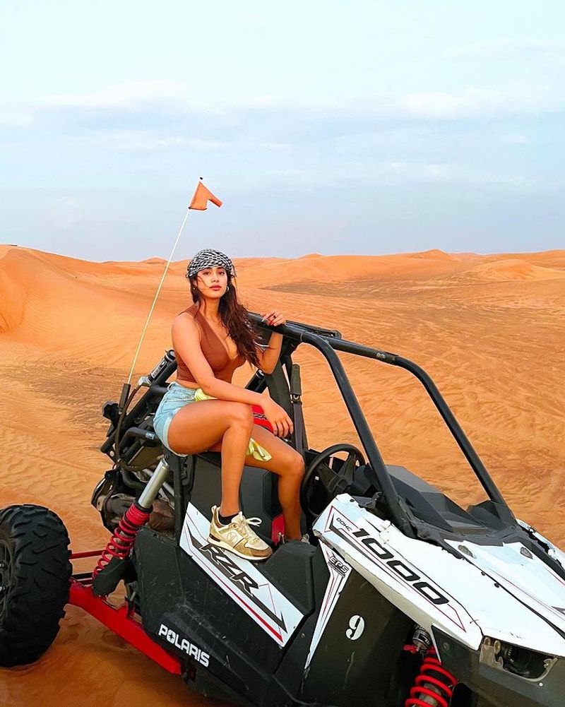 JanhviKapoor and KhushiKapoor have a fun time riding quad bikes for desert hot photos