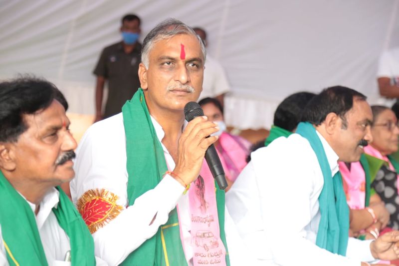 TRS Dharna: Minister Harish Rao Participated Dharna at Siddipet