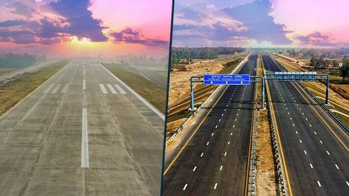 IAF fighter aircrafts conduct trial run on airstrip ahead of Purvanchal Expressway inauguration gcw IAF fighter aircrafts conduct trial run on airstrip ahead of Purvanchal Expressway inauguration gcw