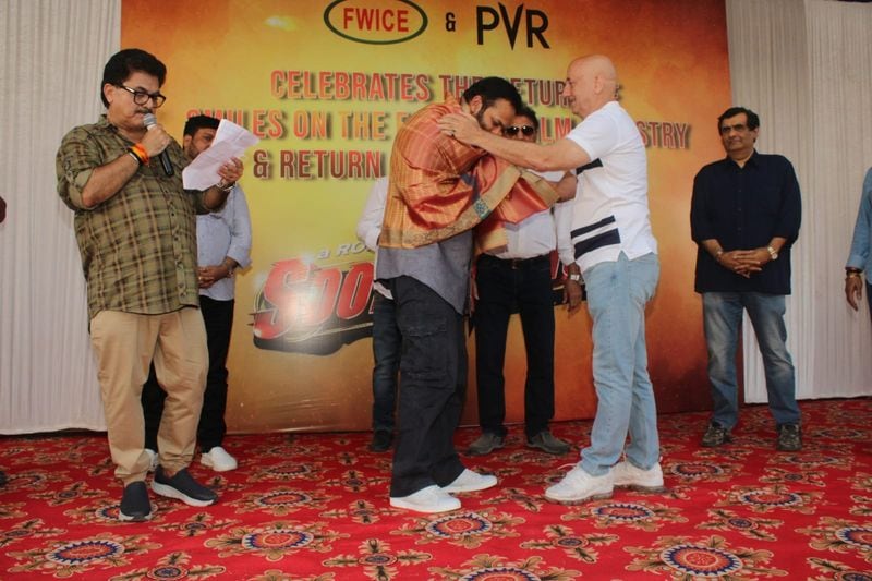 Rohit Shetty Anupam Kher celebrate Sooryavanshi 100 crore club entry see pics inside drb