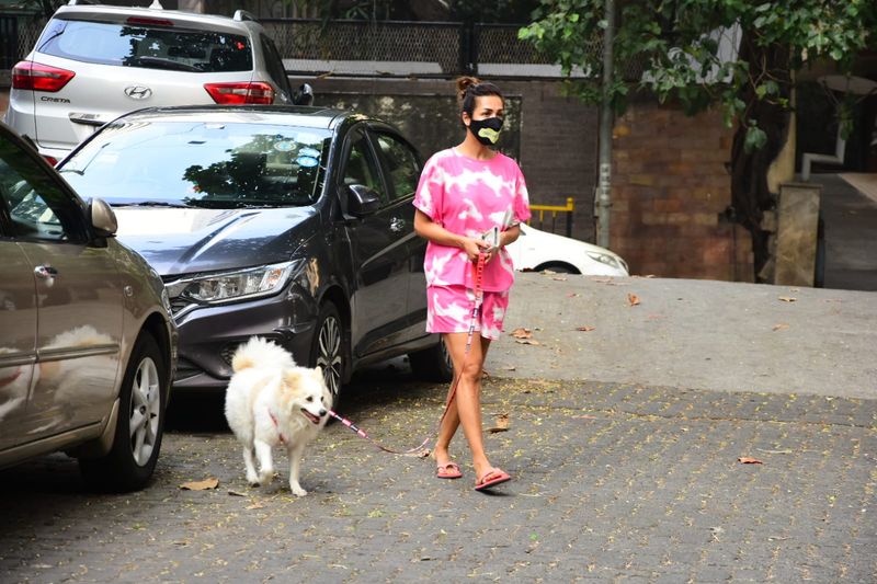 Hottie Malaika Arora snapped on her morning walk pooch Casper (photos) drb