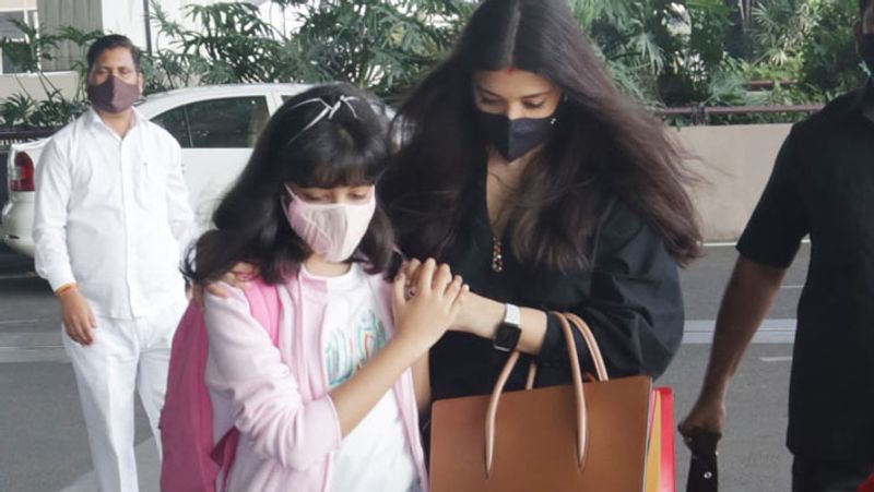 aishwarya rai bachchan abhishek bachchan and aaradhya sports airport they leave for holiday NTP