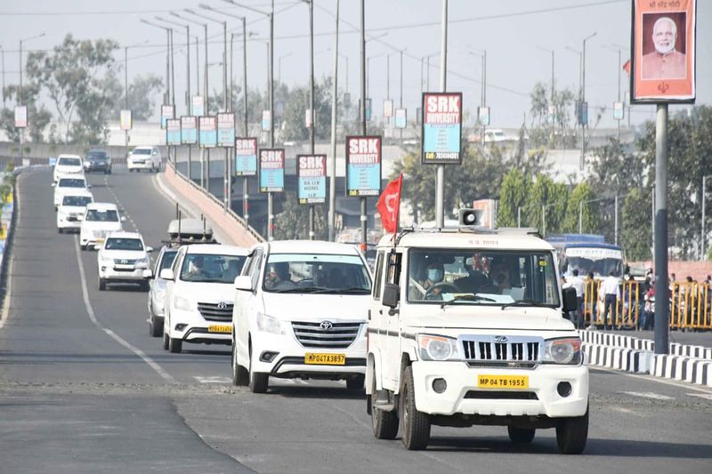 madhya pradesh, bhopal,fleet rehearsal before pm narendra modi arrival for janjatiya gaurav divas mahasammelan stb