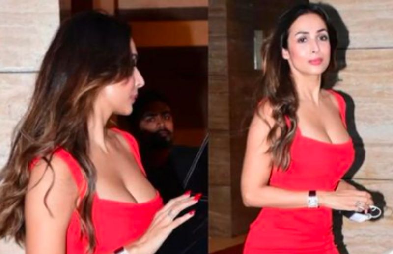Actress Malaika Arora hot look in red as she gives her bold dress a sexy update dpl