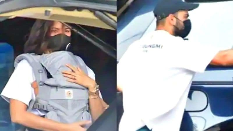 Virat kohli anushka Sharma returned to india with daughter Vamika kpg
