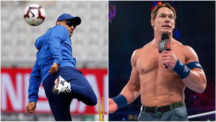 WWE superstar John Cena shares MS Dhonis picture from T20 World Cup 2021 WWE superstar John Cena shares MS Dhonis picture from T20 World Cup 2021