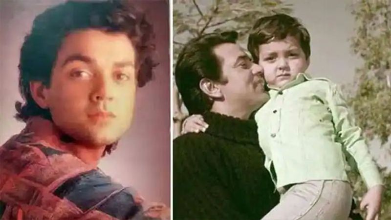 bobby deol share childhood photo with Dharmendra, bollywood actor look cute KPJ