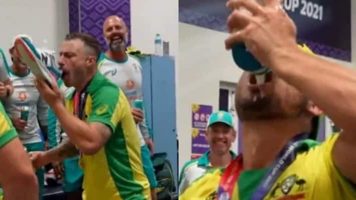 ICC T20 World Cup 2021: Australian players drink from shoes to celebrate historic win, video went viral ICC T20 World Cup 2021: Australian players drink from shoes to celebrate historic win, video went viral