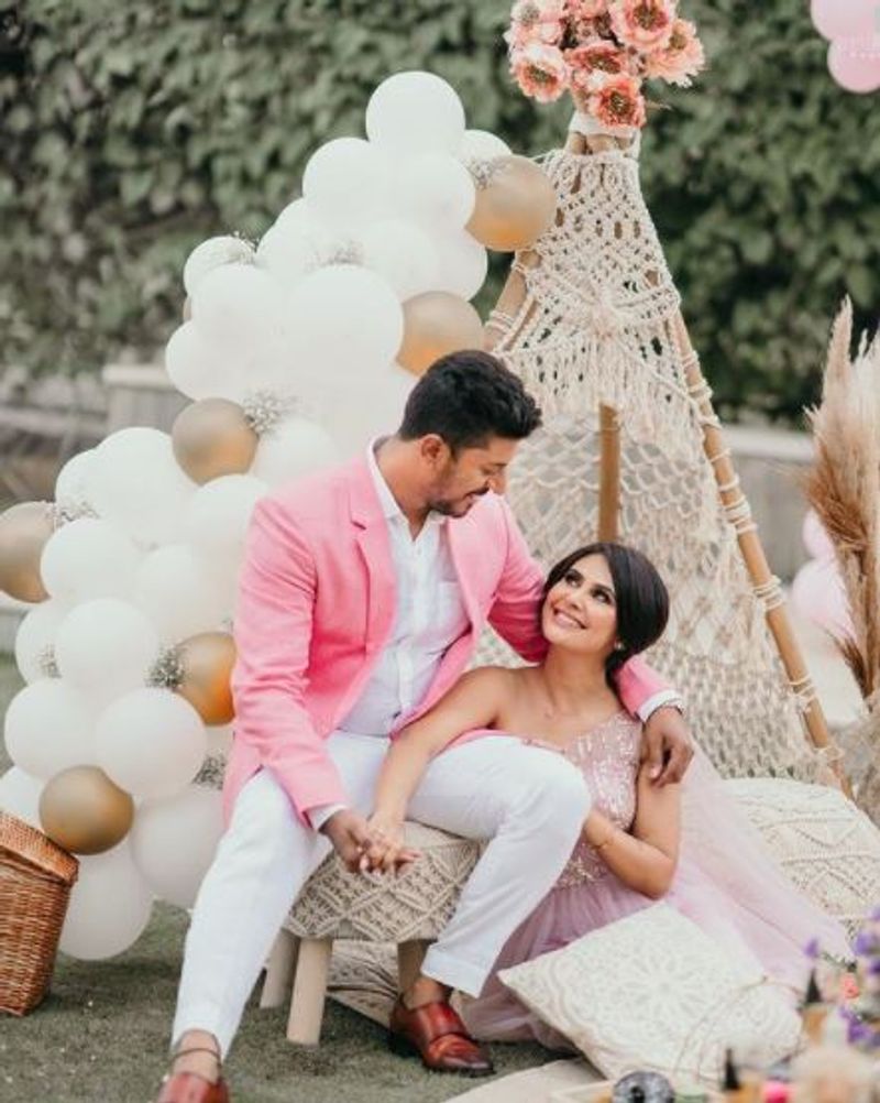 Kannada actress Kavya Gowda bride to be party photos goes viral vcs
