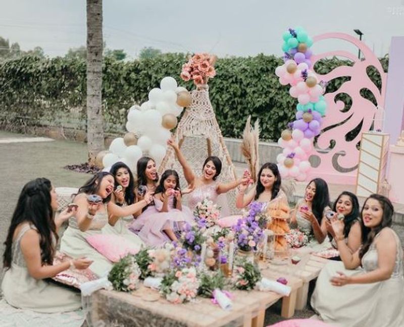 Kannada actress Kavya Gowda bride to be party photos goes viral vcs
