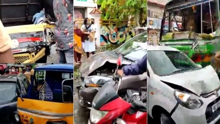 the bus which lost its brakes collided with cars the bus which lost its brakes collided with cars