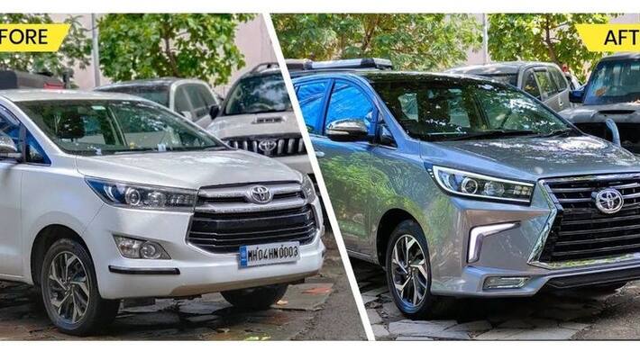 Toyota Innova Crysta modified with Lexus body kit looks premium Toyota Innova Crysta modified with Lexus body kit looks premium