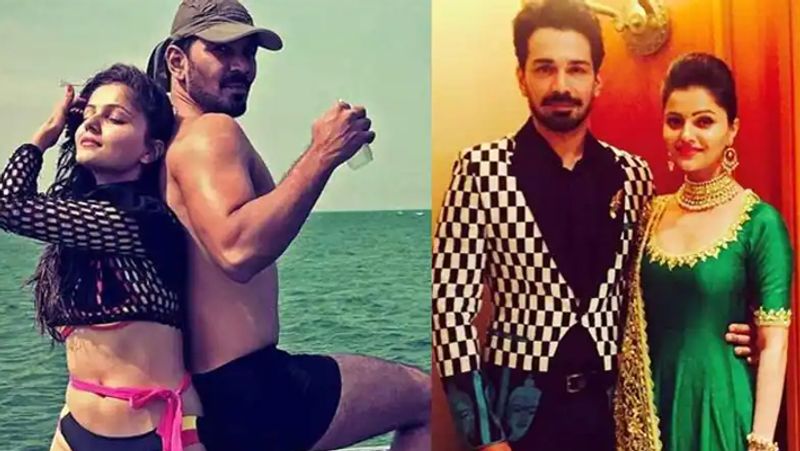 rubina dilaik sit on husband abhinav shukla lap in bikini kpg
