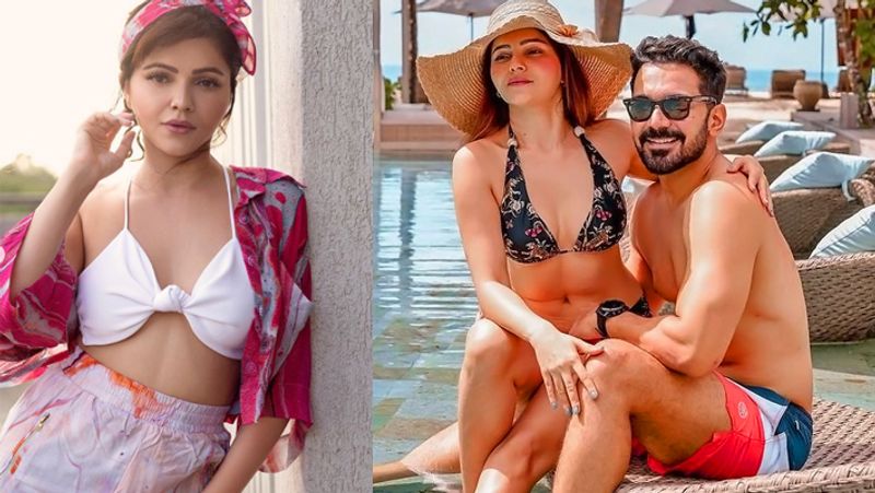 rubina dilaik sit on husband abhinav shukla lap in bikini kpg