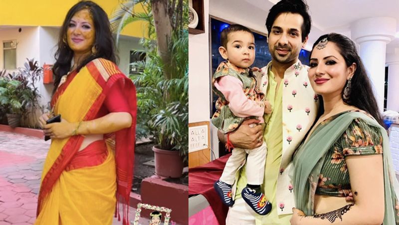 Puja Banerjee and Kunal Verma Haldi Ceremony, Monaslisa attend her mehndi Ceremony kpg