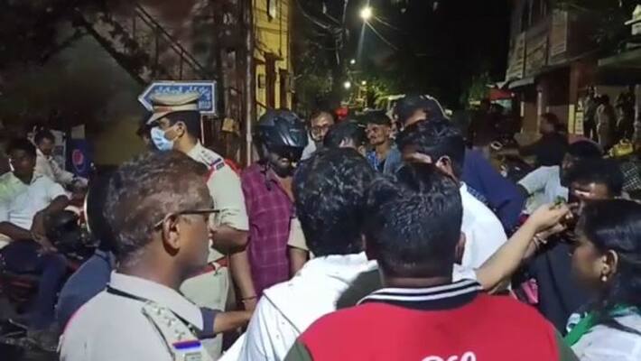 visakhapatnam bypoll... janasena women leaders protest at maharanipet police station visakhapatnam bypoll... janasena women leaders protest at maharanipet police station
