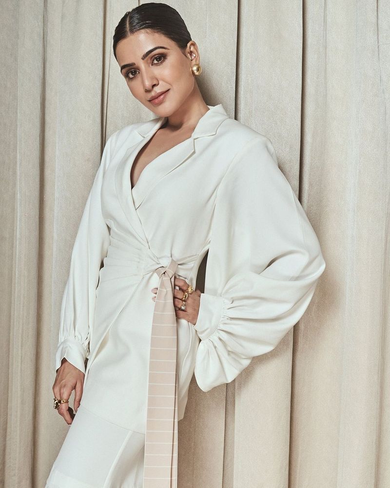 beautiful actress samantha latest white dress stunning photos