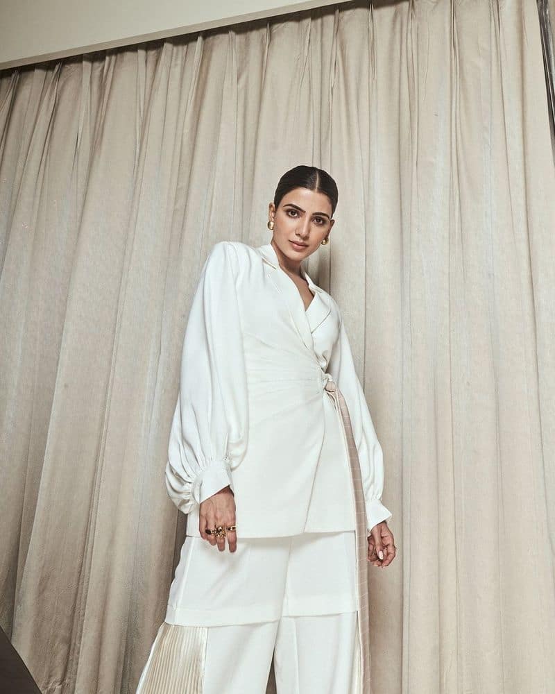 beautiful actress samantha latest white dress stunning photos