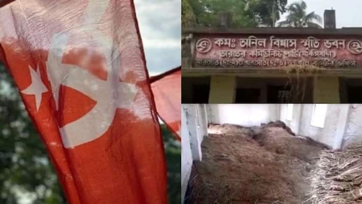 CPM local committee office turned as cattle shed in west Bengals Barasat CPM local committee office turned as cattle shed in west Bengals Barasat