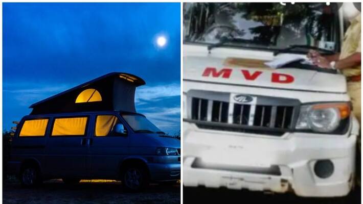 Caravan seized by MVD from shooting location at Kochi Caravan seized by MVD from shooting location at Kochi
