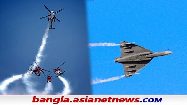 Dubai Airshow: IAF's Tejas, Sarang and Suryakiran show their flying skills and acrobatics, see pics ALB Dubai Airshow: IAF's Tejas, Sarang and Suryakiran show their flying skills and acrobatics, see pics ALB
