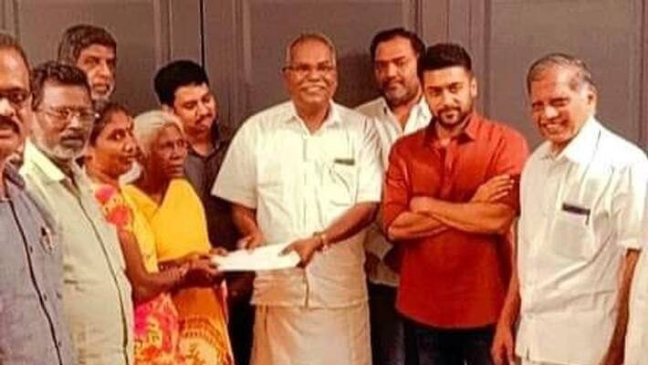 Suriya deposit 15 lakh for Jai Bhim that portraye Rajakannu wife Suriya deposit 15 lakh for Jai Bhim that portraye Rajakannu wife
