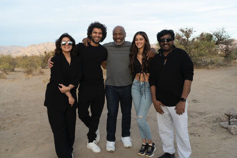 liger team poses with legendary boxing champ mike tyson