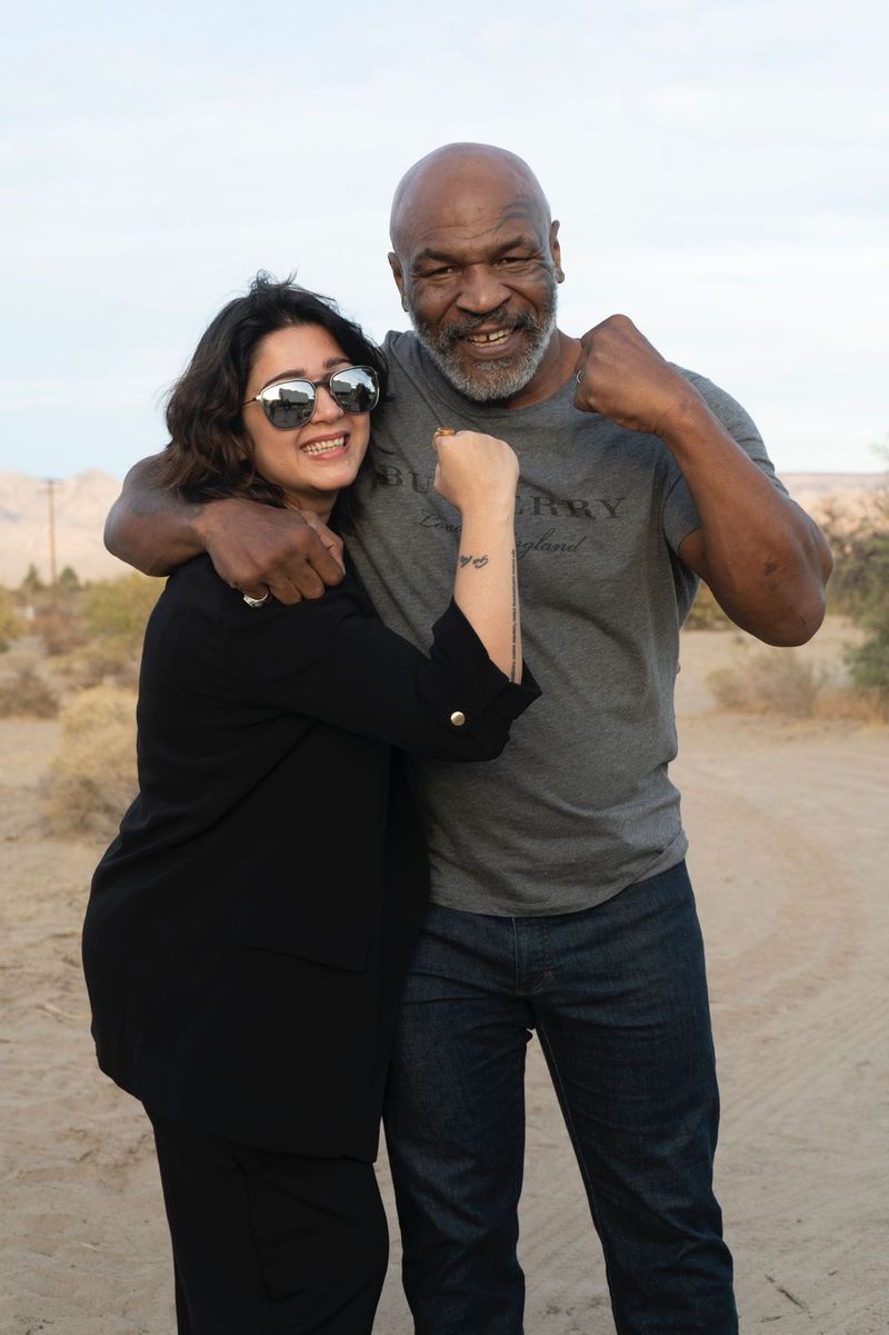 liger team poses with legendary boxing champ mike tyson