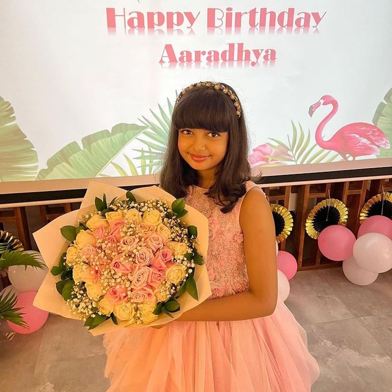 Aishwarya rai daughter look like her mother aaradhya bachchan birthday celebration photos