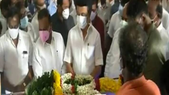 Chief Minister Stalin pays homage to late actor RNR Manohar Chief Minister Stalin pays homage to late actor RNR Manohar