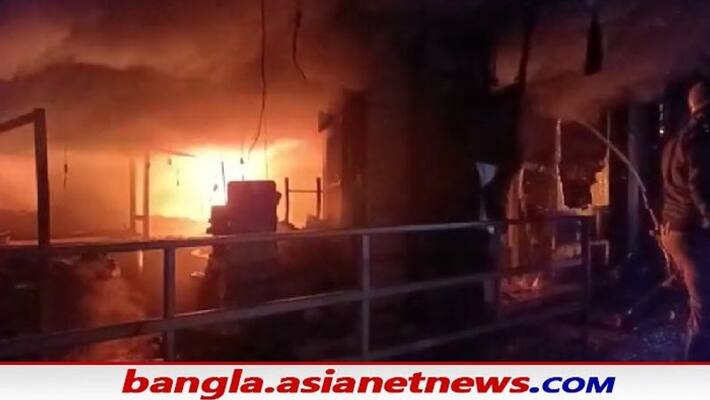 fire broke out in a store on the first floor of a flat in Raiganj bsm fire broke out in a store on the first floor of a flat in Raiganj bsm