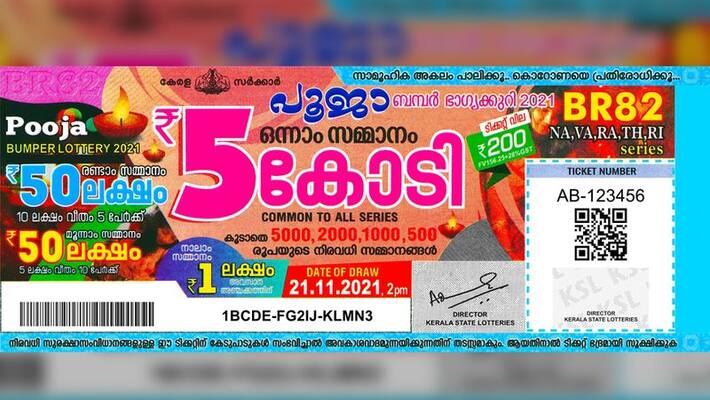 kerala pooja bumper BR 82 lottery sold 35 lakh tickets kerala pooja bumper BR 82 lottery sold 35 lakh tickets