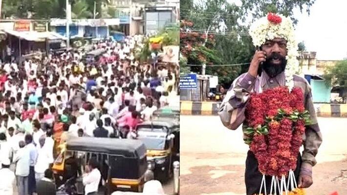 Thousands of people came death of mentally challenged beggar in Karnataka Thousands of people came death of mentally challenged beggar in Karnataka