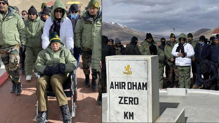 Defense Minister visit Rezang La War Memorial to pay tributes to brave Indian soldiers KPA Defense Minister visit Rezang La War Memorial to pay tributes to brave Indian soldiers KPA