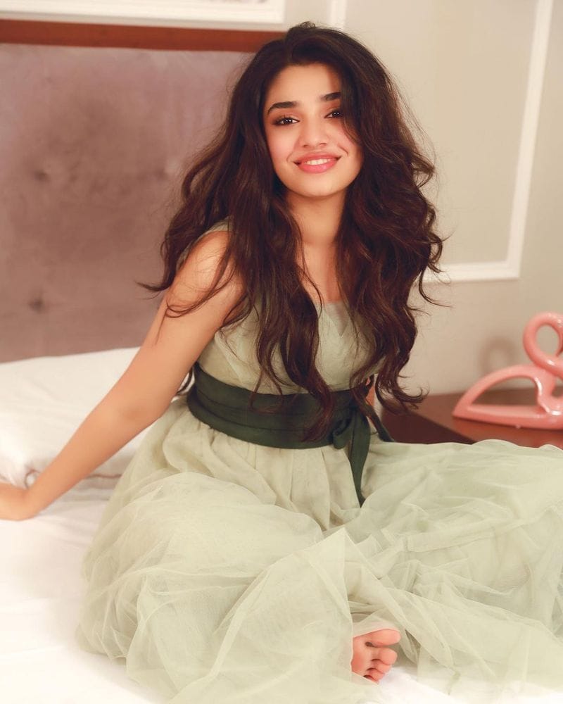uppena fame krithi shetty hot pose in bed netizens mind blow pics viral