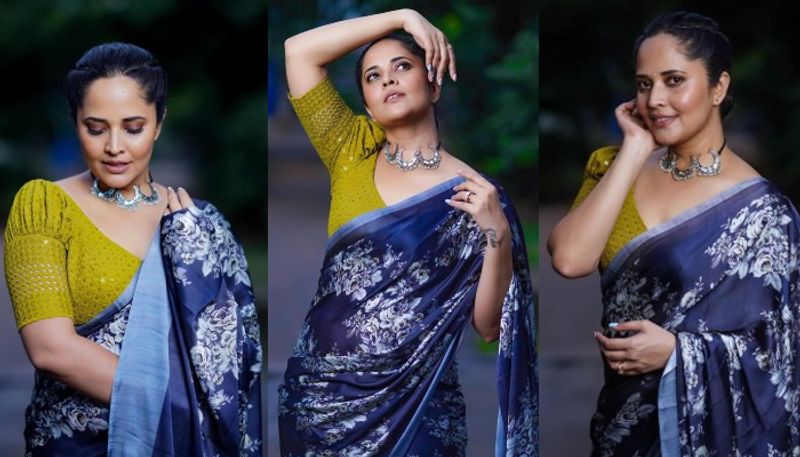 anasuya saree pics photos fire on internet netizens crazy comments