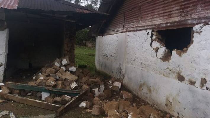 wild elephant demolished house in Kannimala estate Munnar wild elephant demolished house in Kannimala estate Munnar