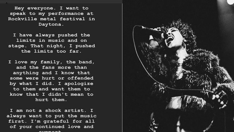 Rocker Sophia Urista apologizes for peeing on a fans face during a performance NTP
