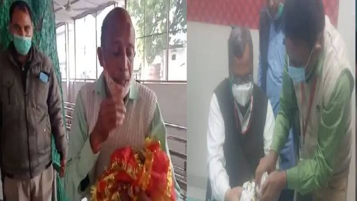 uttar pradesh, agra priest reached hospital with laddu gopal idol for treatment stb uttar pradesh, agra priest reached hospital with laddu gopal idol for treatment stb