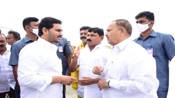Leaders give a warm welcome to YS Jagan at Kadapa Airport Leaders give a warm welcome to YS Jagan at Kadapa Airport