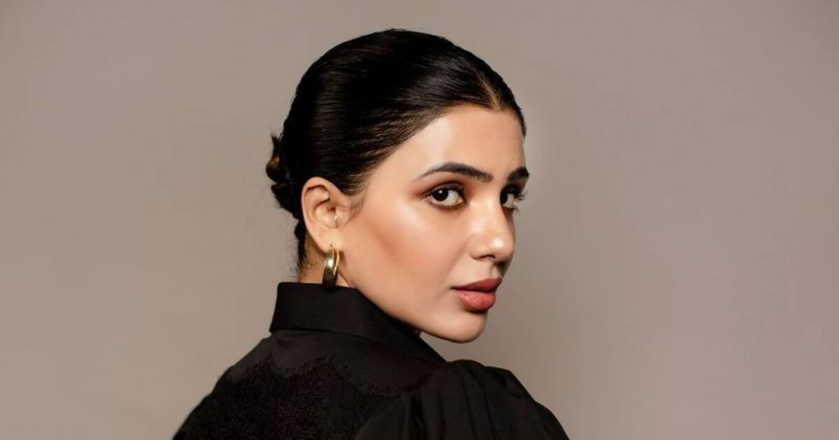 Samantha | உடை முழுவதும் ஜிப்; கருப்பு உடையில்  சிக்கென்ற இடையுடன் சுண்டி இழுக்கும் சமந்தா!!