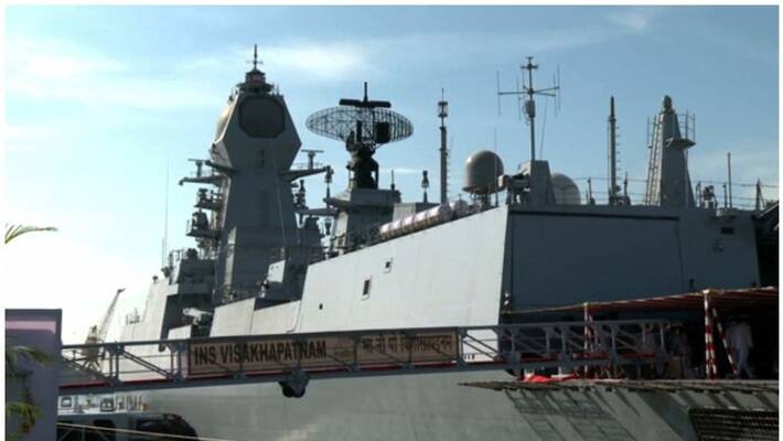 Rajnath Singh commissioned INS Visakhapatnam to Indian Navy Rajnath Singh commissioned INS Visakhapatnam to Indian Navy