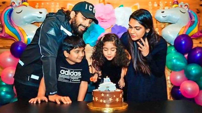 Allu Arjun Celebrate his Daughter Allu Arha Birthday and Shares Photo with family kpg